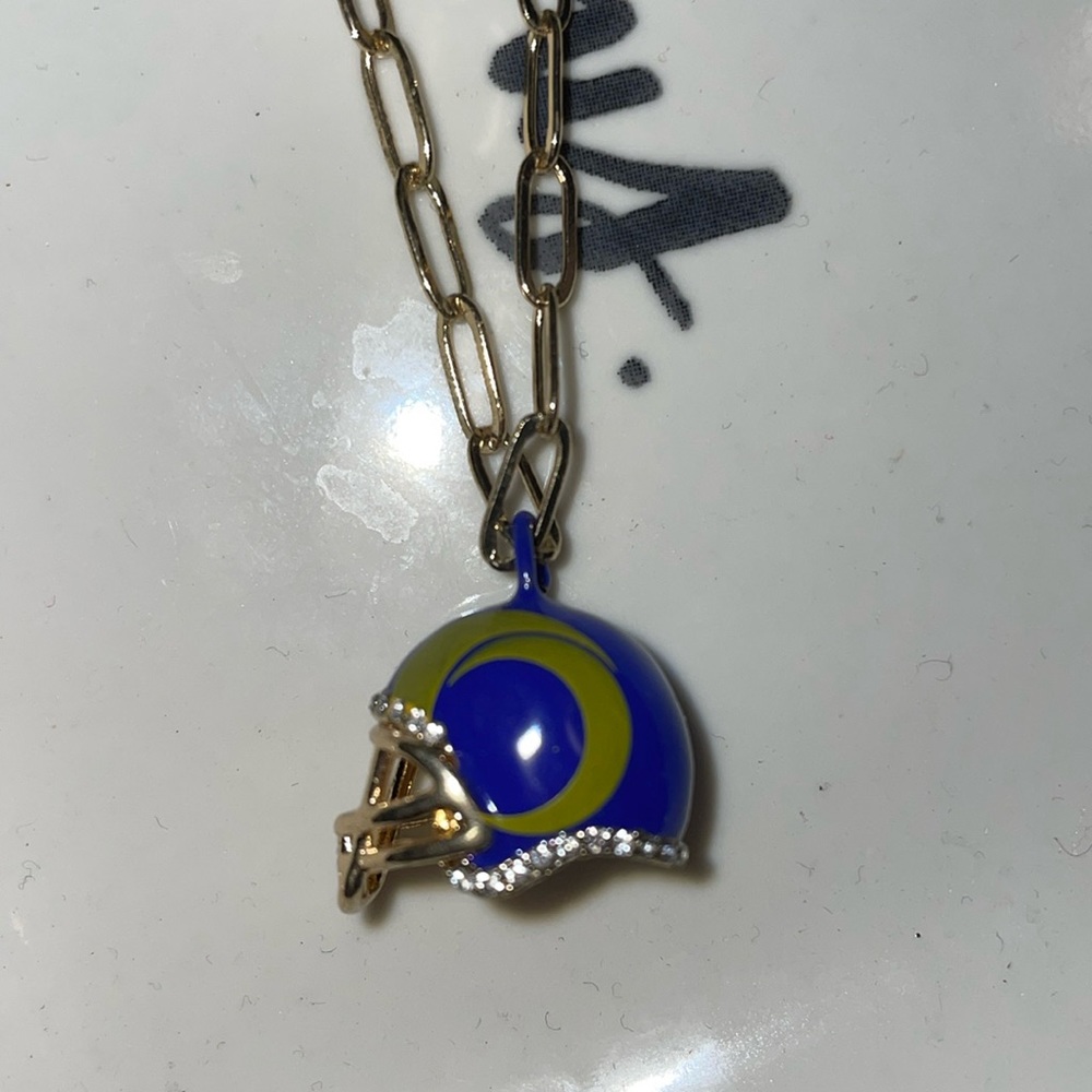 LA Rams Bling Helmet Necklace.